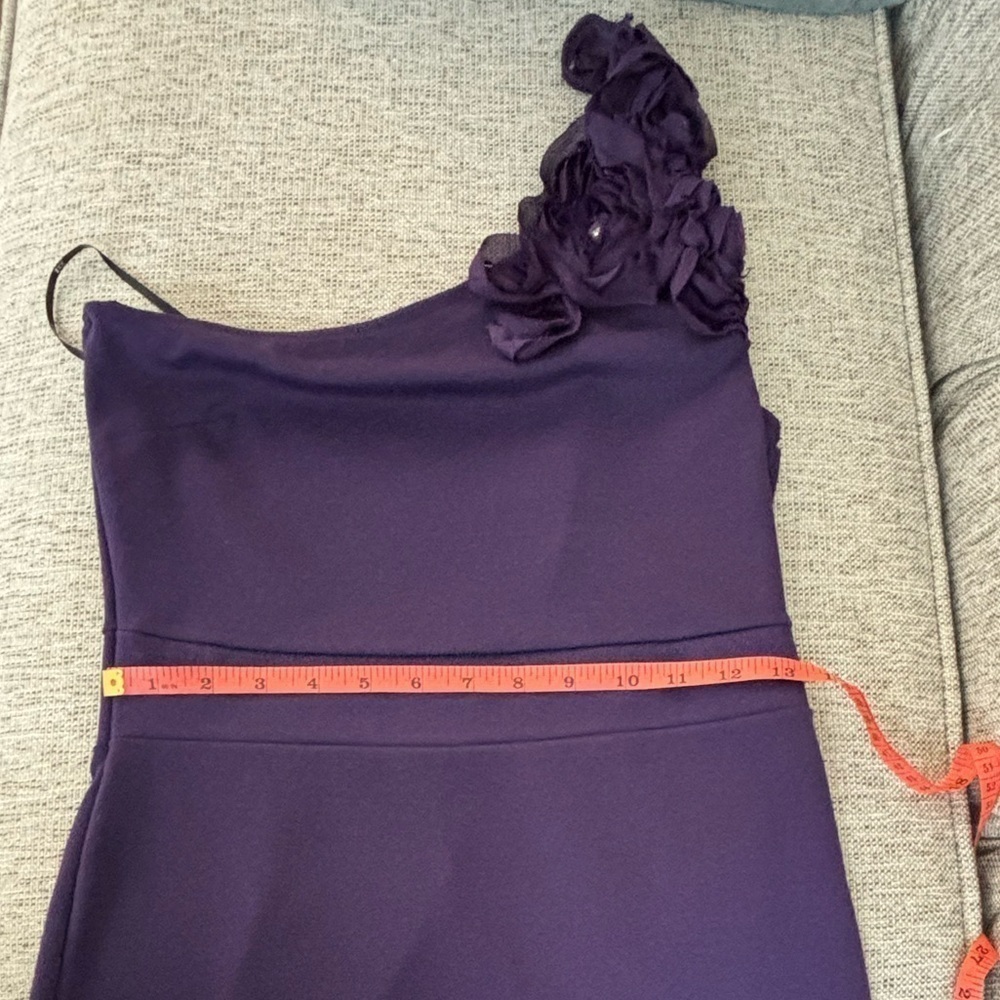 Forever 21 Purple Flower One Shoulder Dress| M - Picture 5 of 6